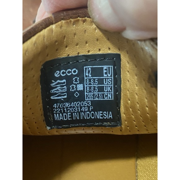 Ecco Men's Sneaker Shoes Danish Design Size 8.5 US Brown Leather - Picture 9 of 9